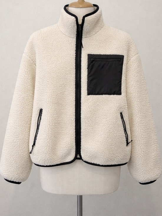 Divided Sweaters - H&M Divided Cream Sherpa Style Jacket